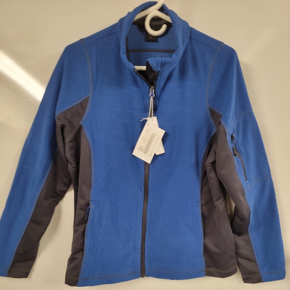 NWT Fleece Blue Jacket Women's The North End Large Nautical Bonded
